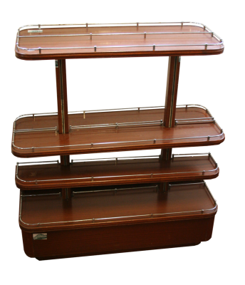 Espositore a gondola in mogano